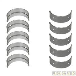 Bronzina de mancal - Metal Leve - <b>Fiat Palio Hatch 16V 1.6 mpi 4P de 1996 at 2000</b> - Linea 1.9 2008 at 2011 - medida standard - jogo - SBC739STD