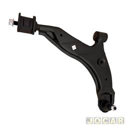 Bandeja da suspenso - DLZ - <b>JAC Motors J3 Hatch 1.4 16V gasolina 4P de 2010 at 2015</b> - JAC J3 2010 at 2016 - com piv e bucha - lado do passageiro - cada (unidade) - 29130