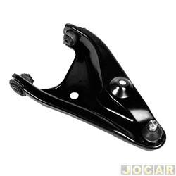 Bandeja da suspenso - alternativo - DLZ - <b>Renault Sandero Stepway Rip Curl 1.6 16V Hi-Flex de 2012 at 2014</b> - Sandero/Logan 2007 at 2014 - com pivo e bucha - superior - lado do passageiro - cada (unidade) - 27797