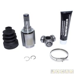 Junta homocintica - Axios - <b>Chevrolet Onix Hatch LS 1.0 8V SPE/4 cmbio manual Flex 4P de 2012 at 2016</b> - Onix 1.0 2012 at 2019 - Prisma 1.0 2013 at 2019 - tulipa com trizeta - lado cmbio - cmbio manual - dianteira - lado do passageiro/motorista - cada (unidade) - 546.6097