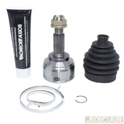 Junta homocintica - Axios - <b>Renault Logan Expression 1.6 8V Hi-Power Flex de 2013 at 2017</b> - Logan/Sandero 1.0/1.6 8/16V 2014 at 2019 - fixa - lado roda - cmbio manual - com ABS - dianteira - lado do passageiro - cada (unidade) - LT30127