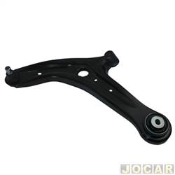 Bandeja da suspenso - Perfect - <b>Ford Fiesta Hatch Titanium Plus 1.6 16V PowerShift Flex 4P - New Fiesta de 2016 at 2018</b> - New Fiesta 2010 at 2018 - Ka/Ka+ 2014 at 2018 - com pivo e bucha - inferior - lado do motorista - cada (unidade) - DBJ9873