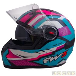 Capacete para motociclista - FW3 - GTX Fox azul Tiffany - n58 - azul Tiffany com lils - cada (unidade) - 9510558