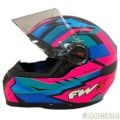 Capacete para motociclista - FW3 - GTX Fox rosa com culos - rosa com azul - n56 - cada (unidade) - 9510656