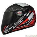 Capacete Moto - FW3 capacetes - GT2 preto brilhante - vermelho brilhante - N58 - cada (unidade) - 3400758