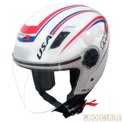 Capacete para motociclista - FW3 - X-open branco brilhante pases - USA - N56 - cada (unidade) - 5000456