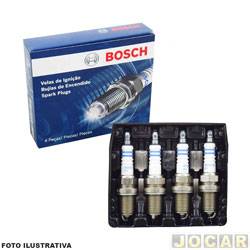 Vela de ignio - Bosch - <b>Fiat Palio Hatch ELX 1.5 mpi 4P de 1999 at 2000</b> - Palio 1.5 8v 1997 at 2001 - Uno 1.5 8v 1997 at 2004 - jogo - 0242222503